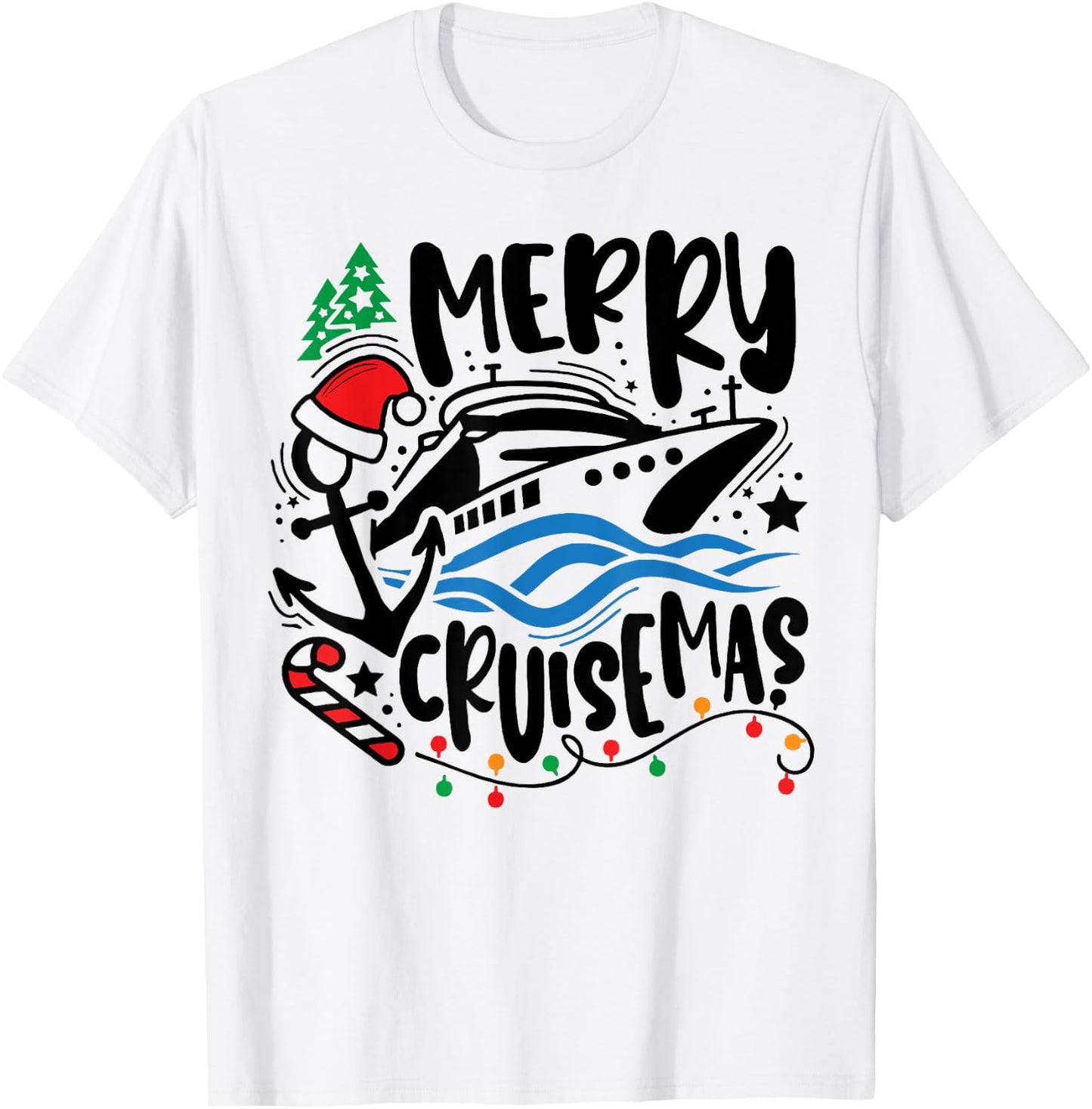 Merry Cruisemas Ugly Christmas Xmas Santa Cruise Girls Boys T-Shirt - T-Shirt | White
