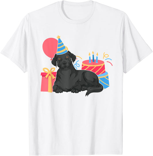 Black Labrador Lover Dog Owner Kids Birthday Party Black Lab T-Shirt - T-Shirt | White