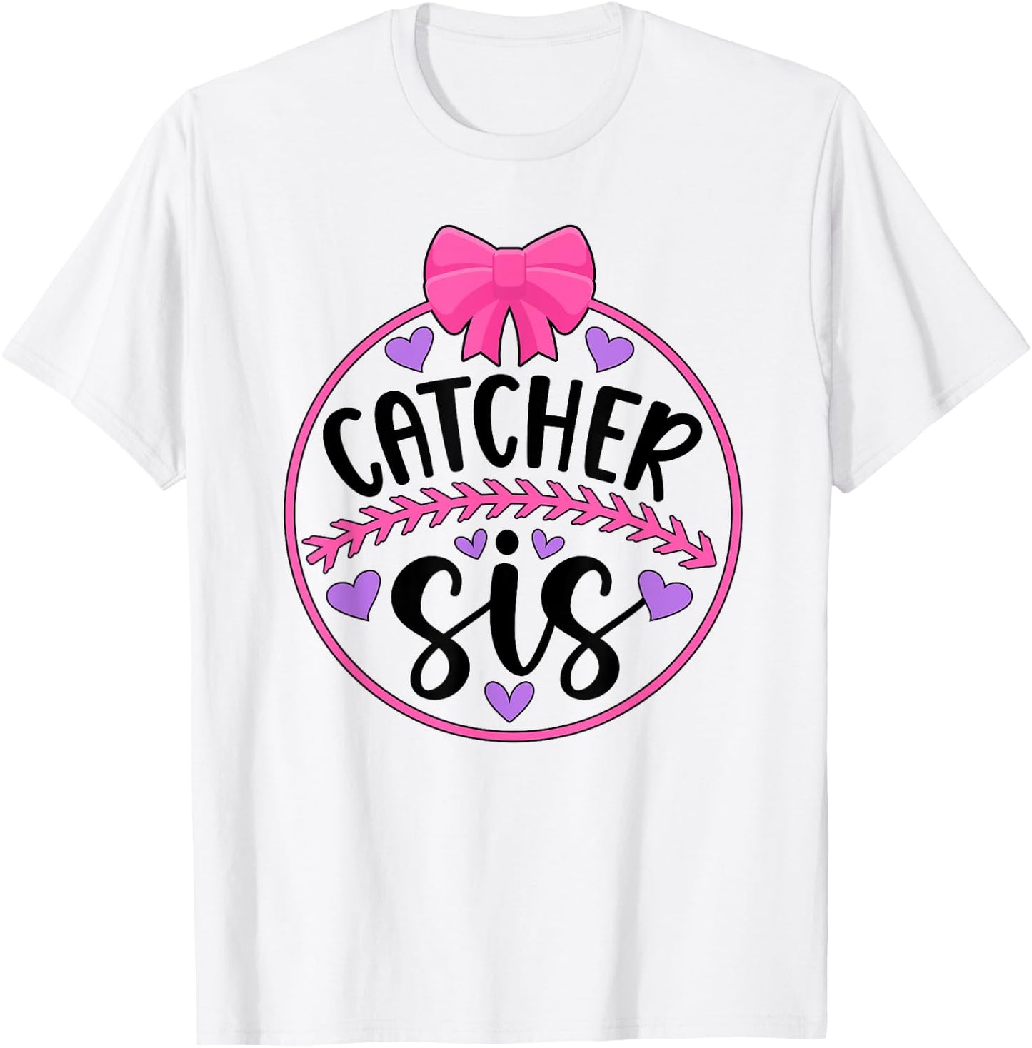 Baseball Catcher Sis Proud Baseball Catcher Sister T-Shirt - T-Shirt | White