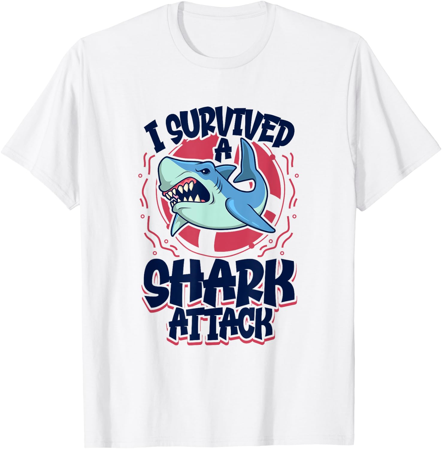 I survived a shark attack T-Shirt - T-Shirt | White
