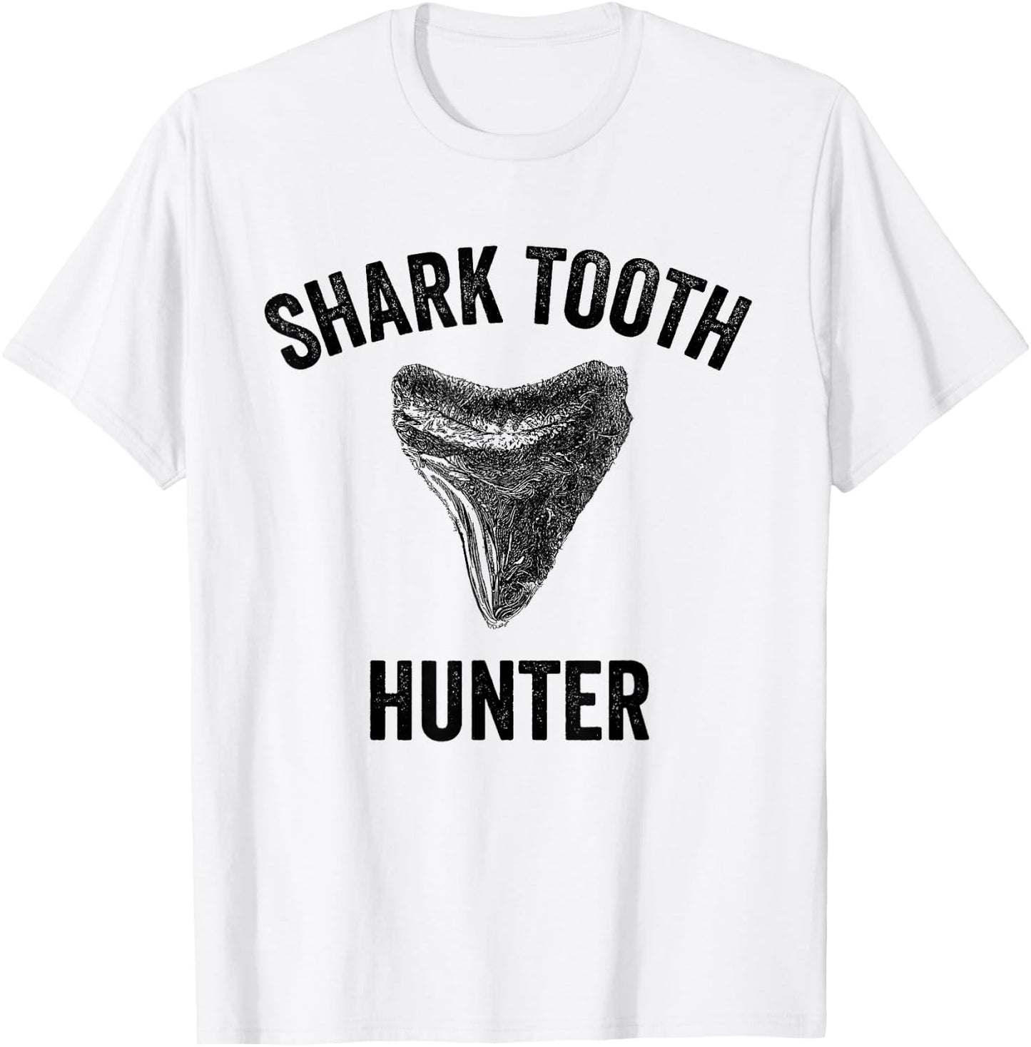 Shark Tooth Hunter Megalodon Fossilized Sharks Teeth Crafts T-Shirt - T-Shirt | White