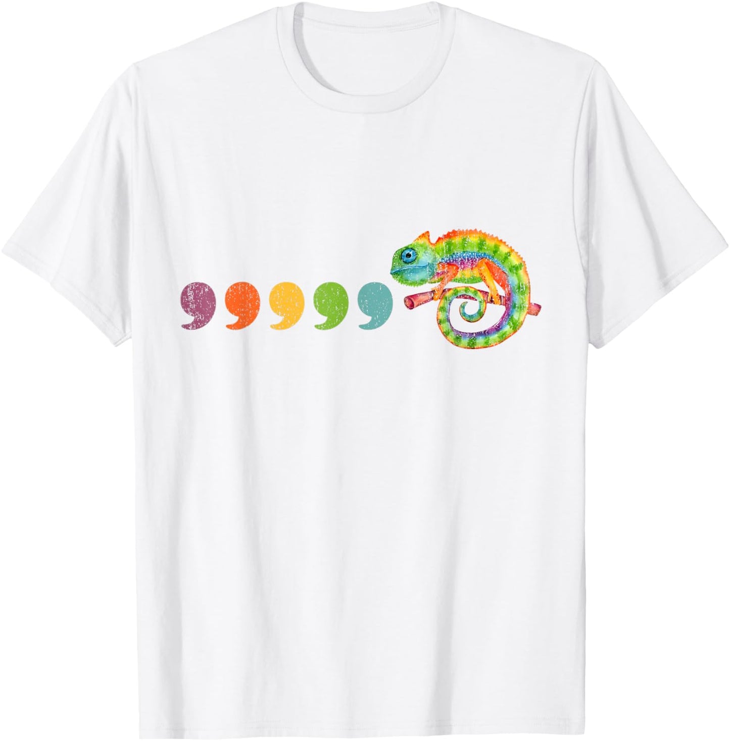 Comma comma chameleon English teacher t Grammar T-Shirt - T-Shirt | White