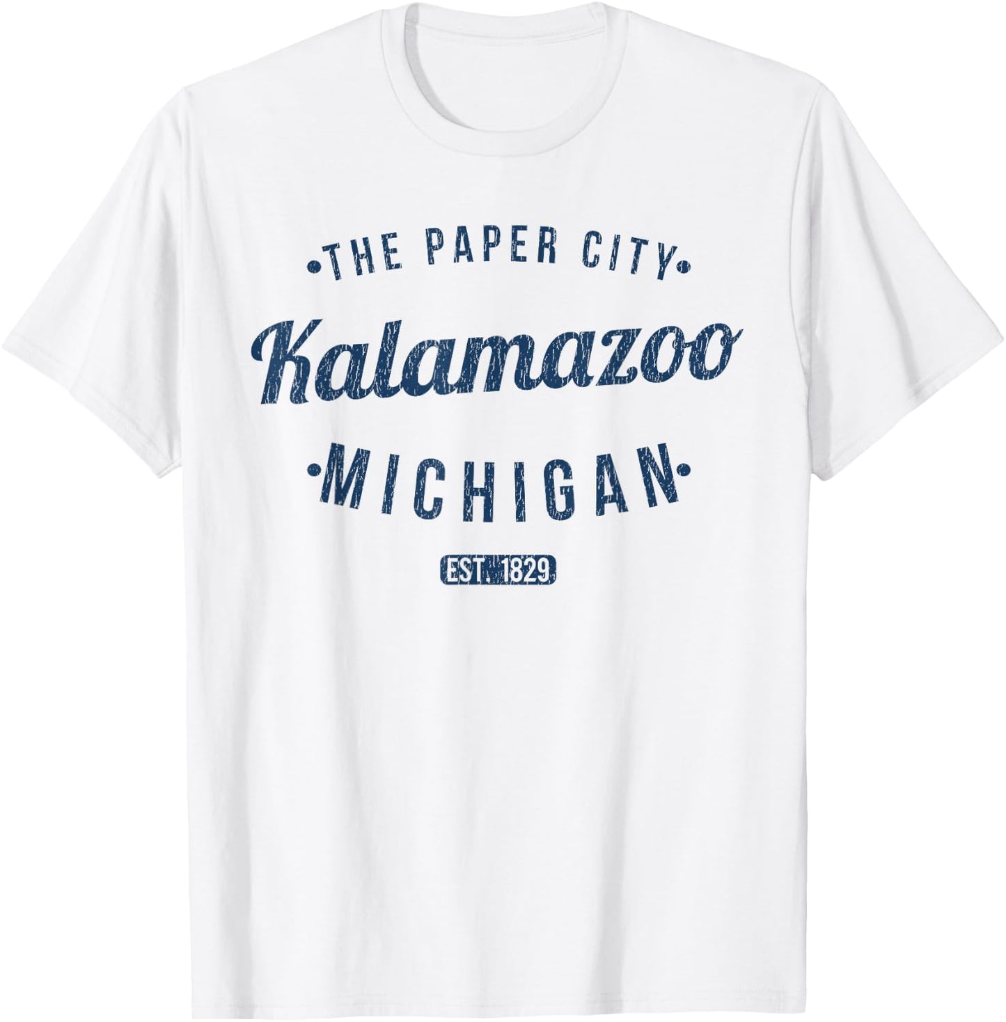 Vintage Kalamazoo Michigan Souvenirs by BAS Kalamazoo MI Retro Vintage Souvenir T-Shirt - T-Shirt | White