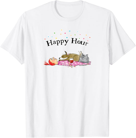 Red and Howling Happy Hour T-Shirt - T-Shirt | White