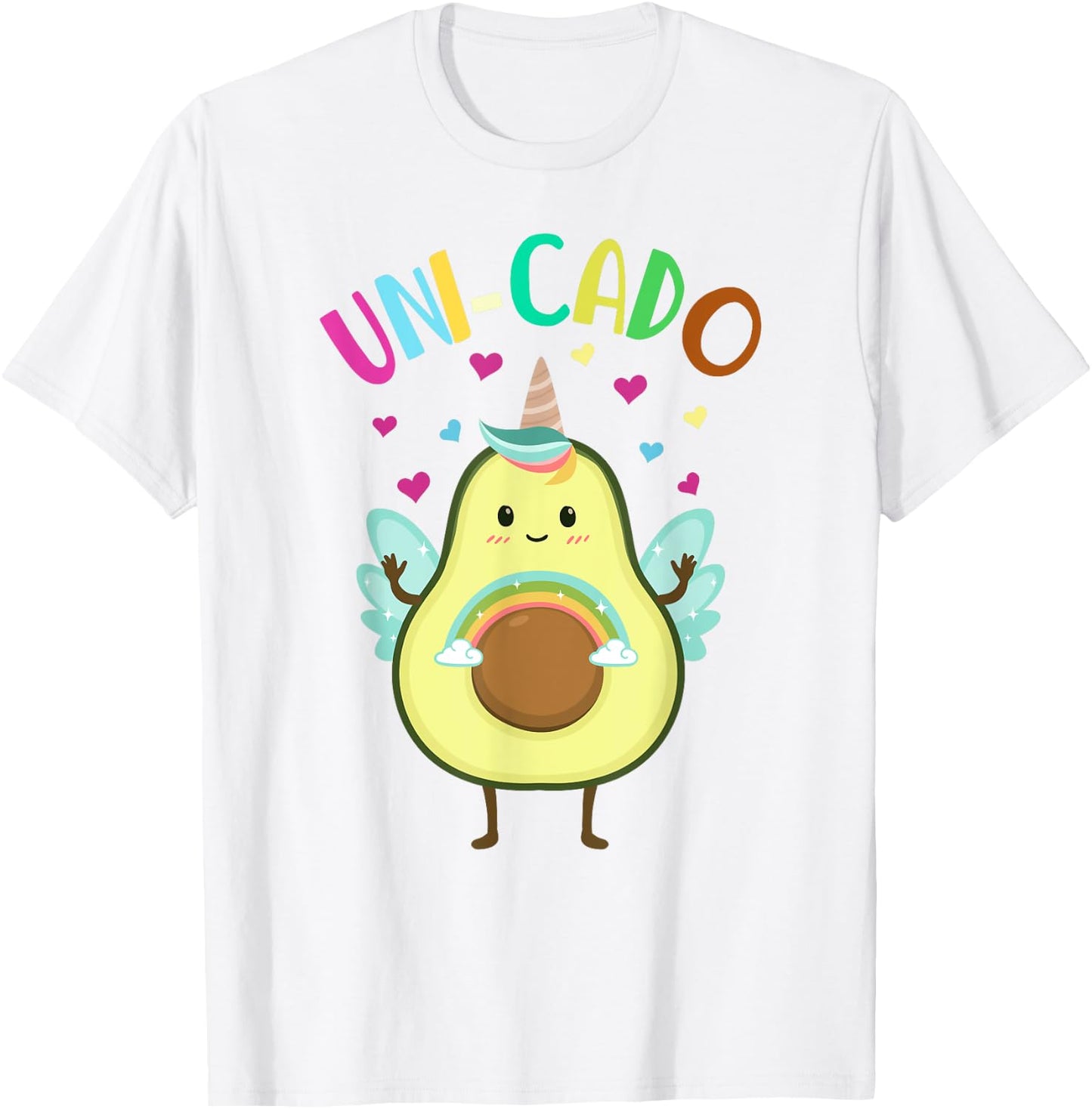 Cute Avocado Shirt Kids Toddler Little Girl Unicorn Birthday T-Shirt - T-Shirt | White