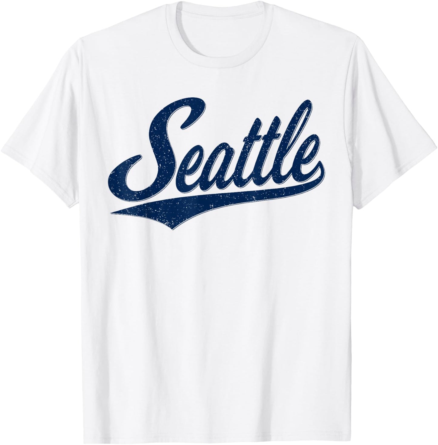 Seattle Washington Varsity Script Vintage Retro Sports Style T-Shirt - T-Shirt | White