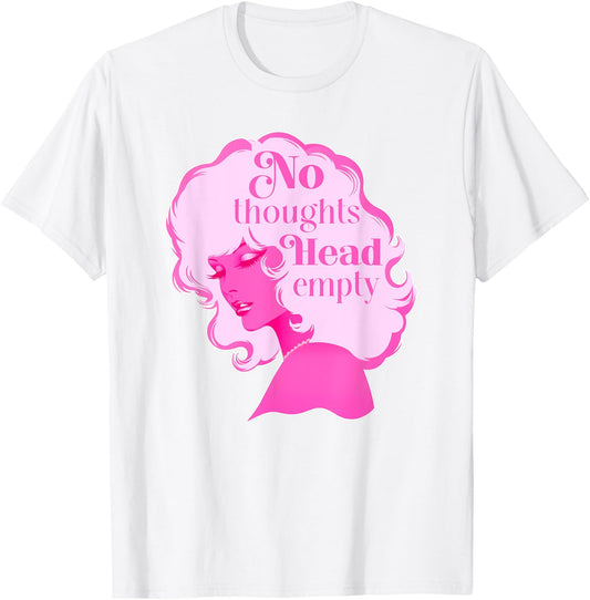Head Empty | Bimbocore Baddie Y2K Girly Coquette Meme T-Shirt - T-Shirt | White