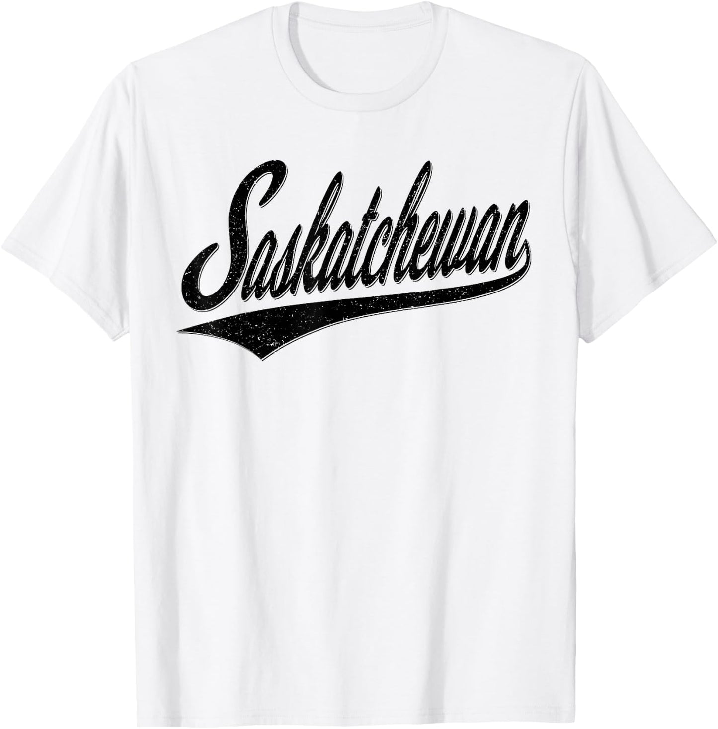 Saskatchewan Varsity Script Retro Vintage Sports Style T-Shirt - T-Shirt | White