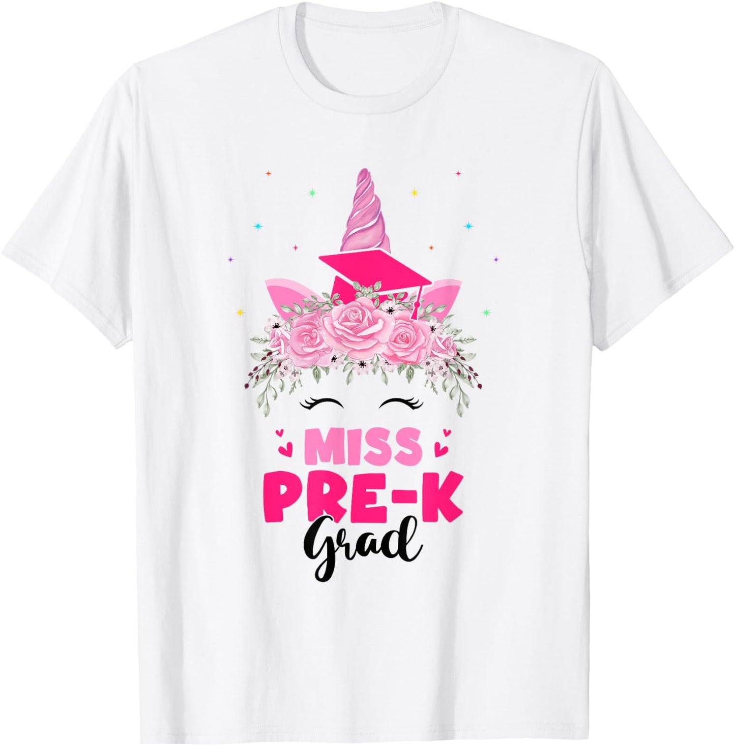 Unicorn Miss Pre-k Grad Preschool Graduation Girls Kids T-Shirt - T-Shirt | White