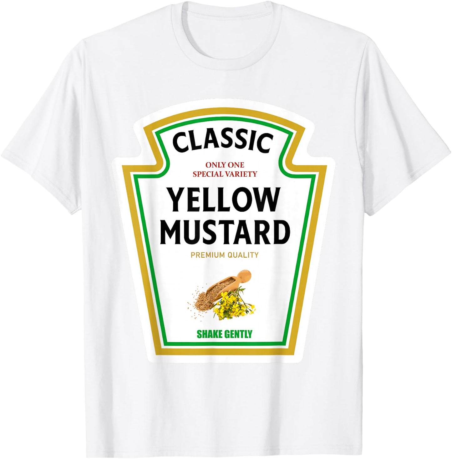 Mustard Halloween 2024 Costume Matching Ketchup Condiments T-Shirt - T-Shirt | White