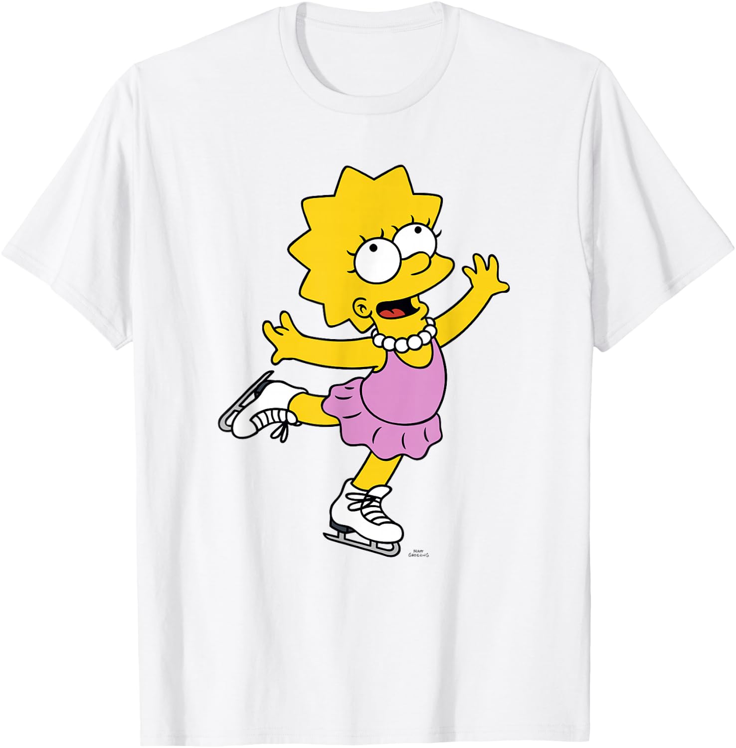 The Simpsons Lisa Ice Skating T-Shirt - T-Shirt | White