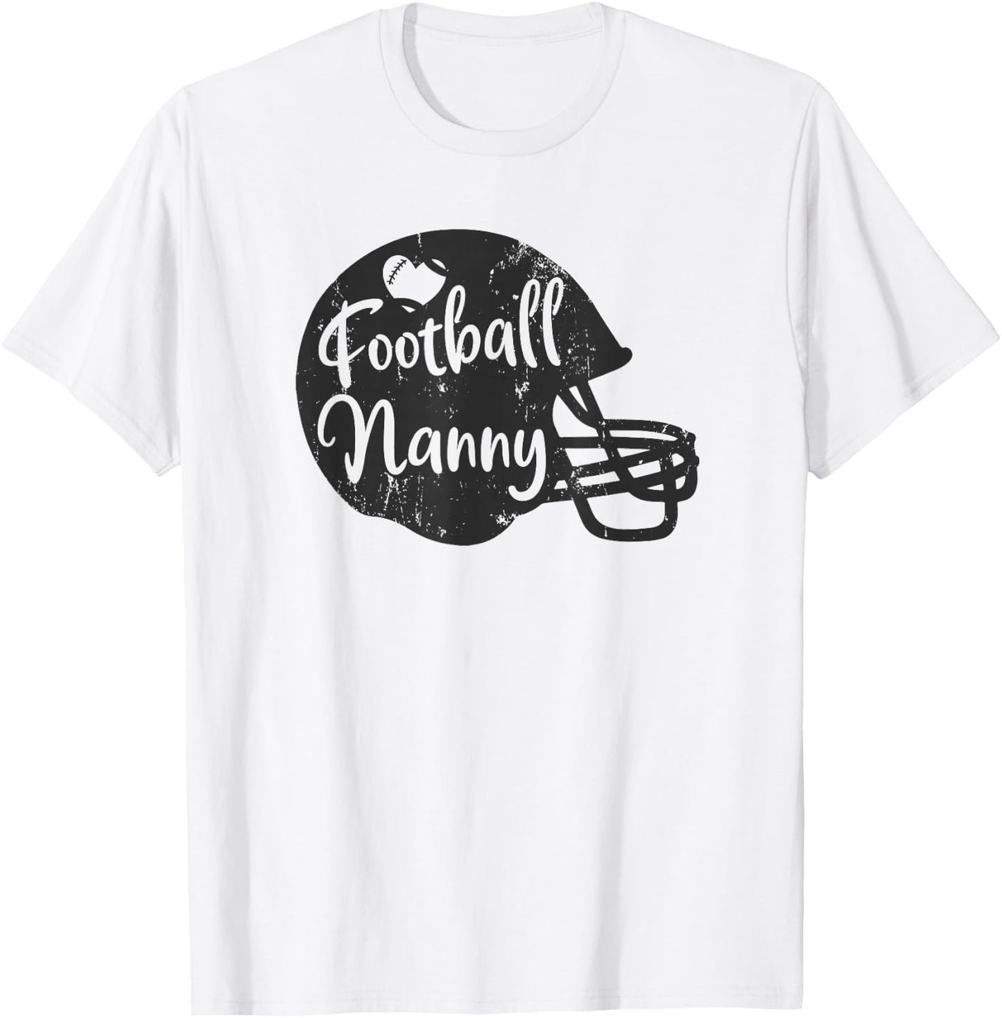 Football Nanny Fun Supportive American Football Nanny T-Shirt - T-Shirt | White