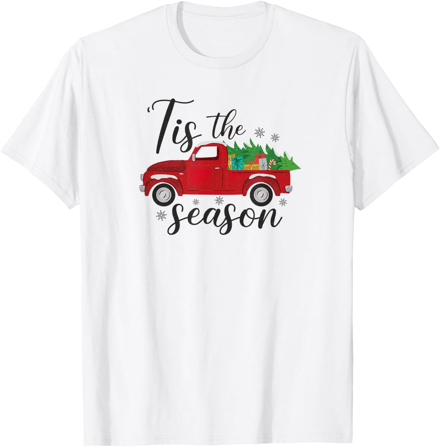 Tis The Season, Holiday Nostalgia Red Truck T-Shirt - T-Shirt | White