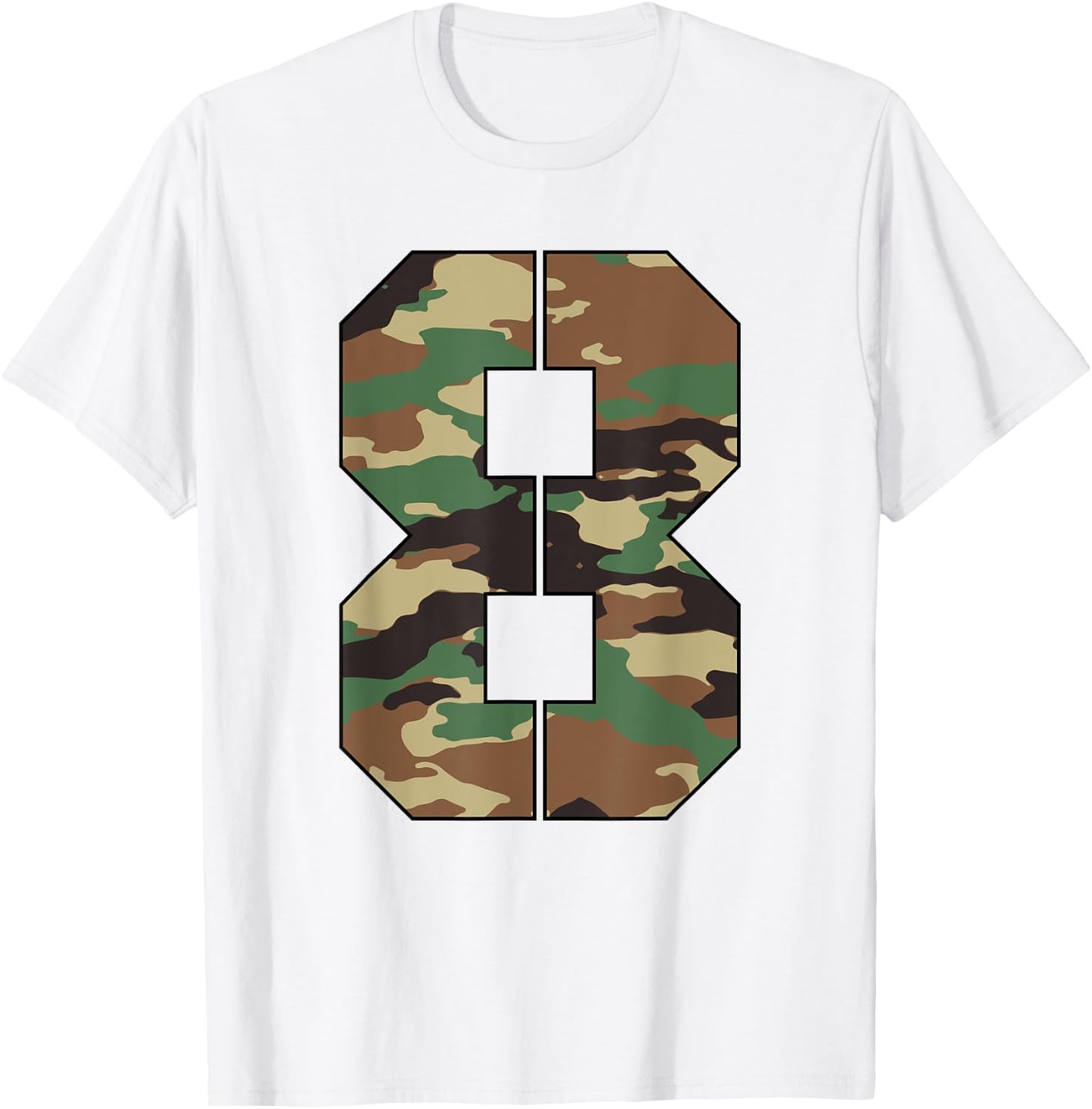 Military Theme 8th Birthday Kids 8 Year Old Boy Army T-Shirt - T-Shirt | White
