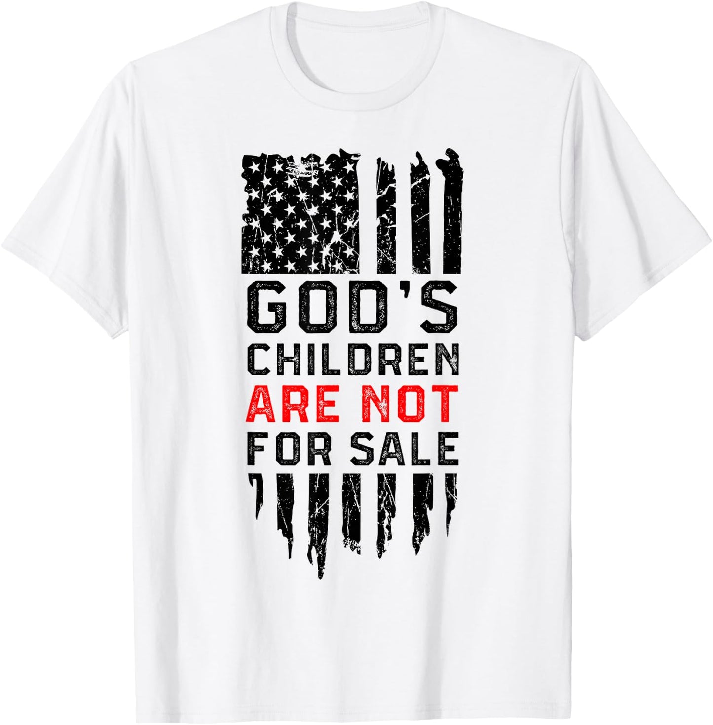 God's children are not for sale US american flag T-Shirt - T-Shirt | White