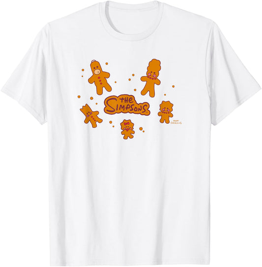 The Simpsons Christmas Gingerbread Cookies Characters T-Shirt - T-Shirt | White