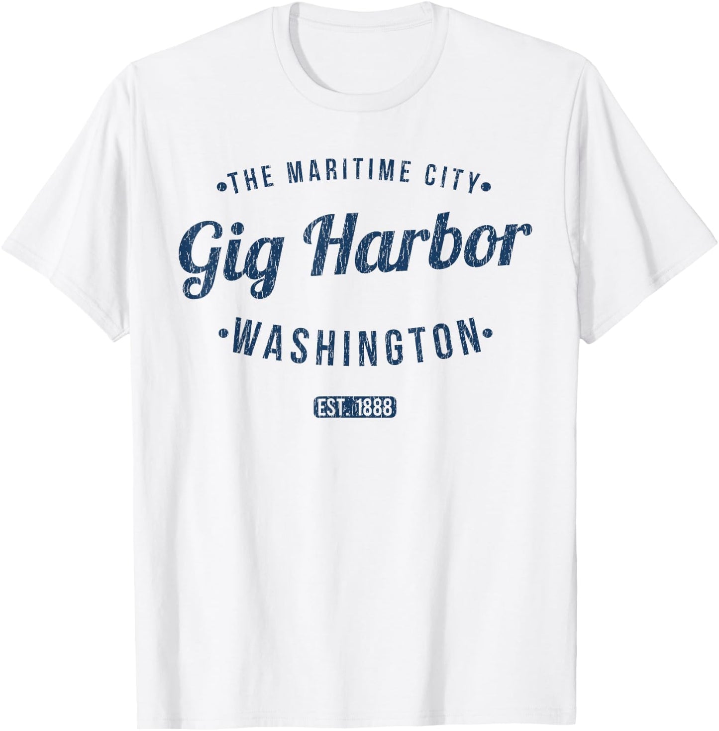Gig Harbor Washington Vintage Travel Souvenir Gig Harbor T-Shirt - T-Shirt | White