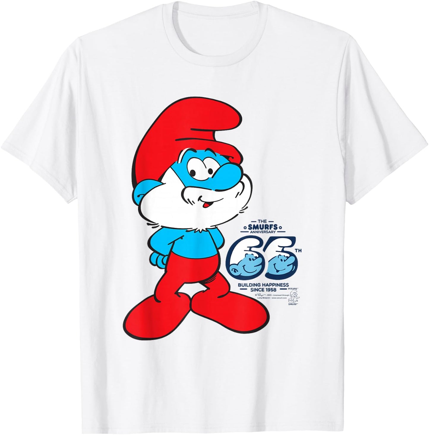 The Smurfs 65th Anniversary Papa Smurf T-Shirt - T-Shirt | White