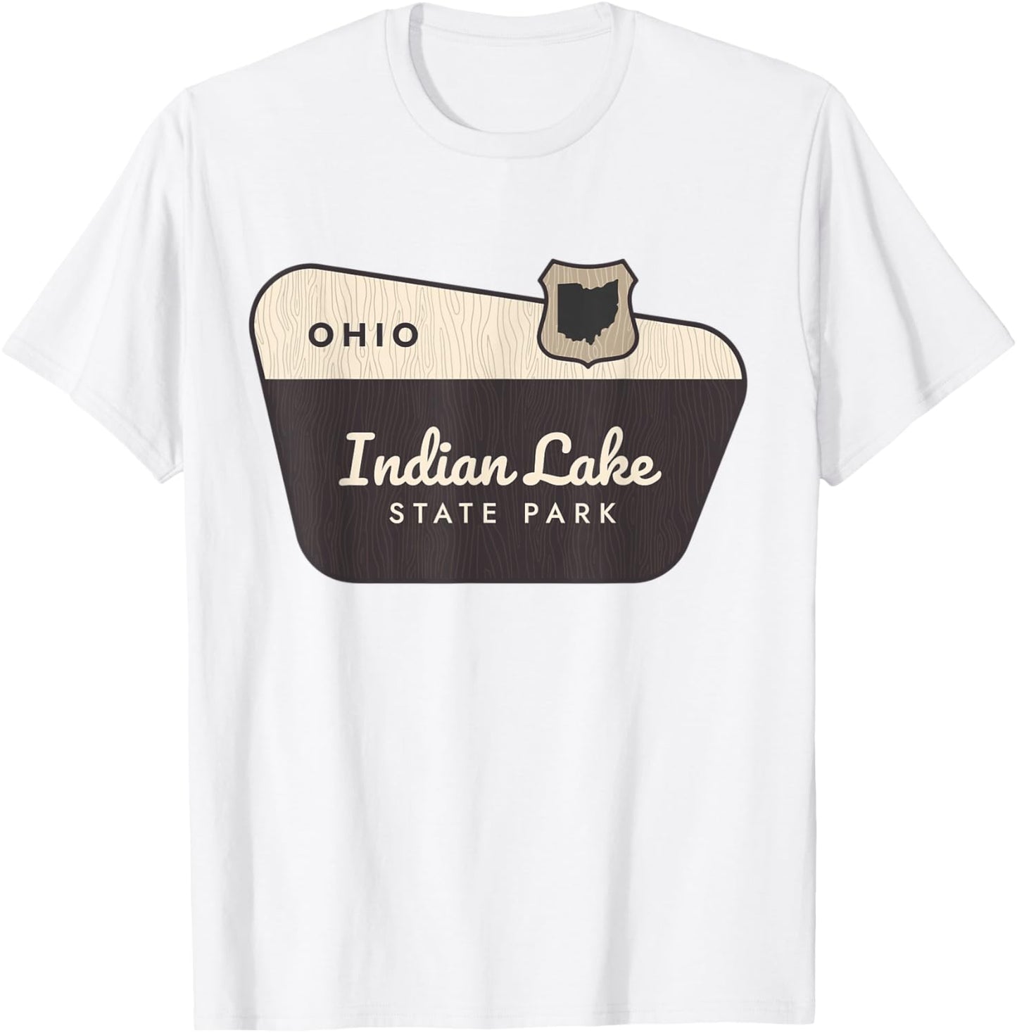 Indian Lake State Park Ohio Welcome Sign Vacation T-Shirt - T-Shirt | White