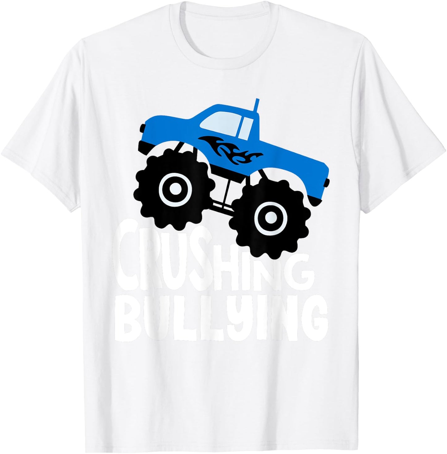 Crushing Bullying Monster Truck Kids Unity Day Orange 2023 T-Shirt - T-Shirt | White