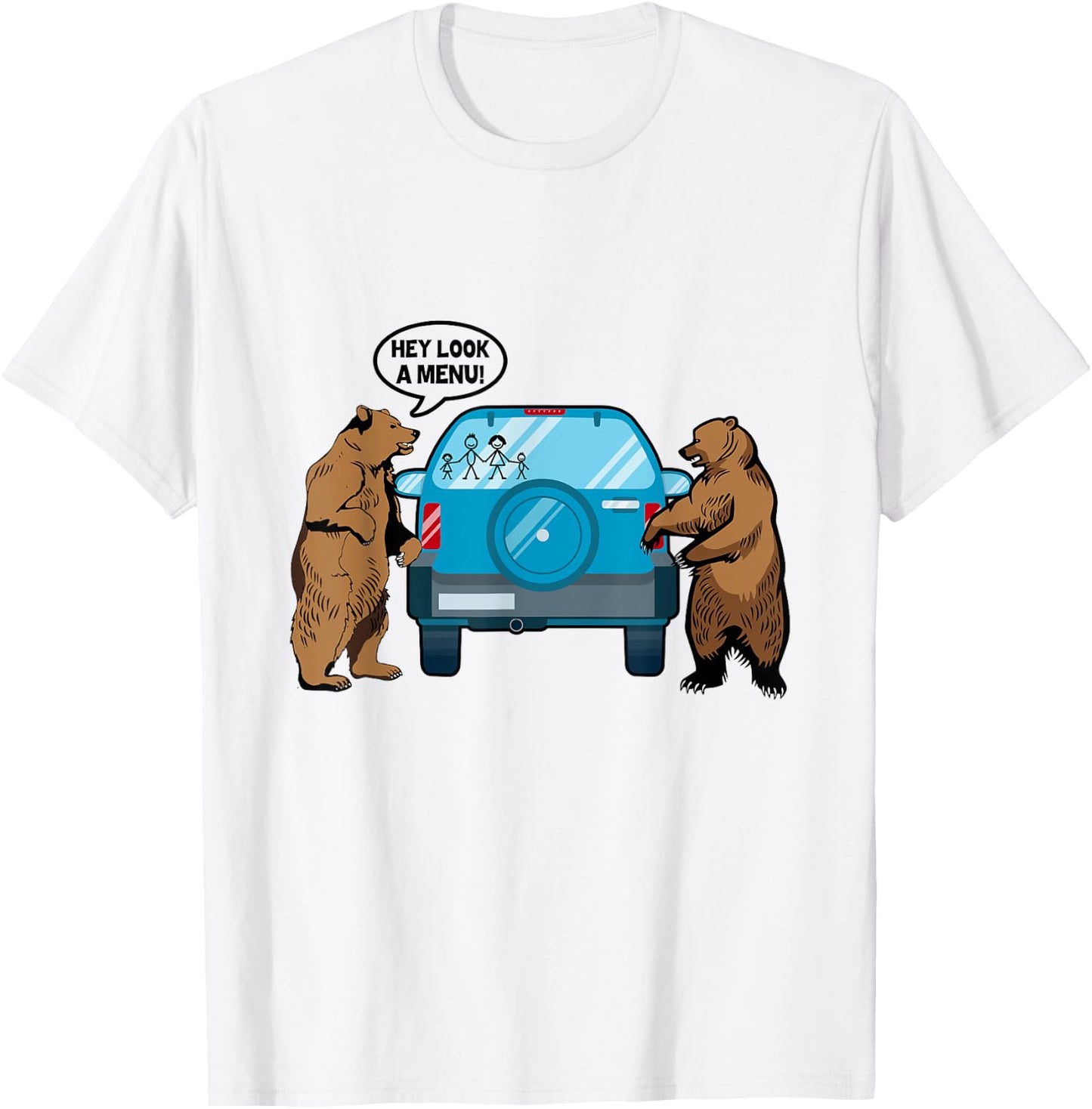 Hey Look A Menu Funny Camping Camper Hiking Bear Outdoor T-Shirt - T-Shirt | White