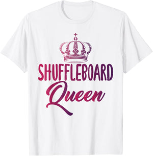 Shuffleboard Queen text with Pretty Art Of Crown Shuffle T-Shirt - T-Shirt | White