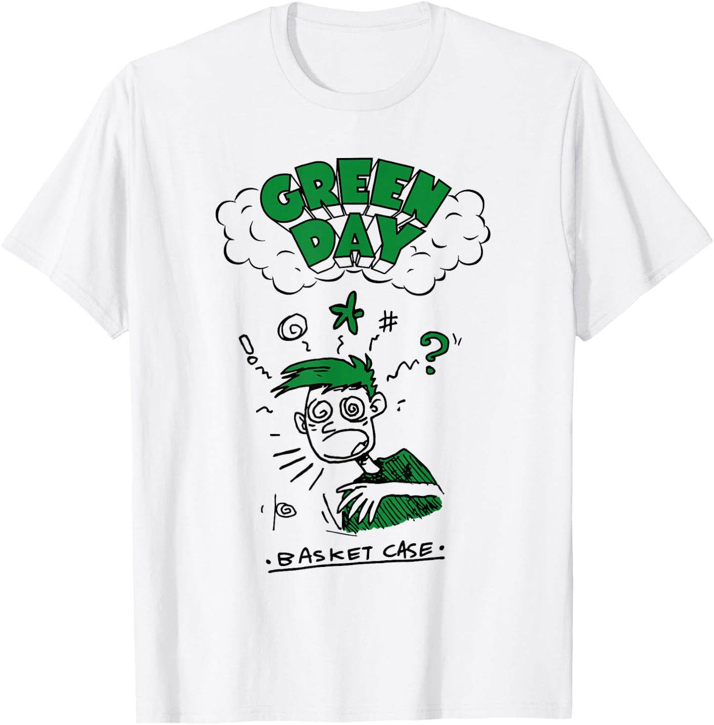 Green Day Basket Case Doodle T-Shirt - T-Shirt | White