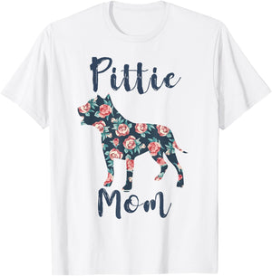 Pittie Mom Shirt Women Pitbull Mama Pibble Mother Day Gift T-Shirt - T-Shirt | White