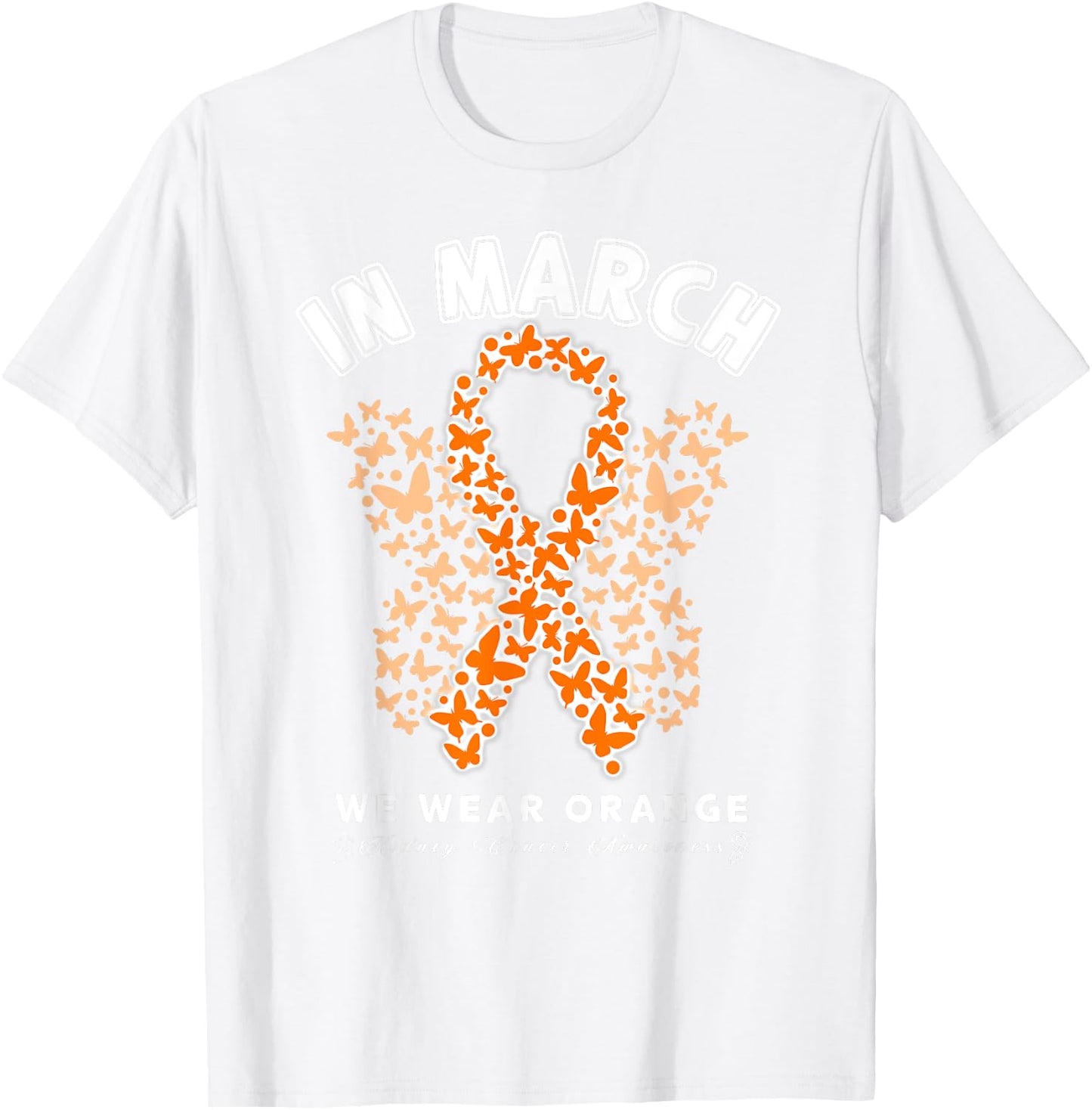 Orange Ribbon Resist the Storm Kidney cancer Awareness T-Shirt - T-Shirt | White