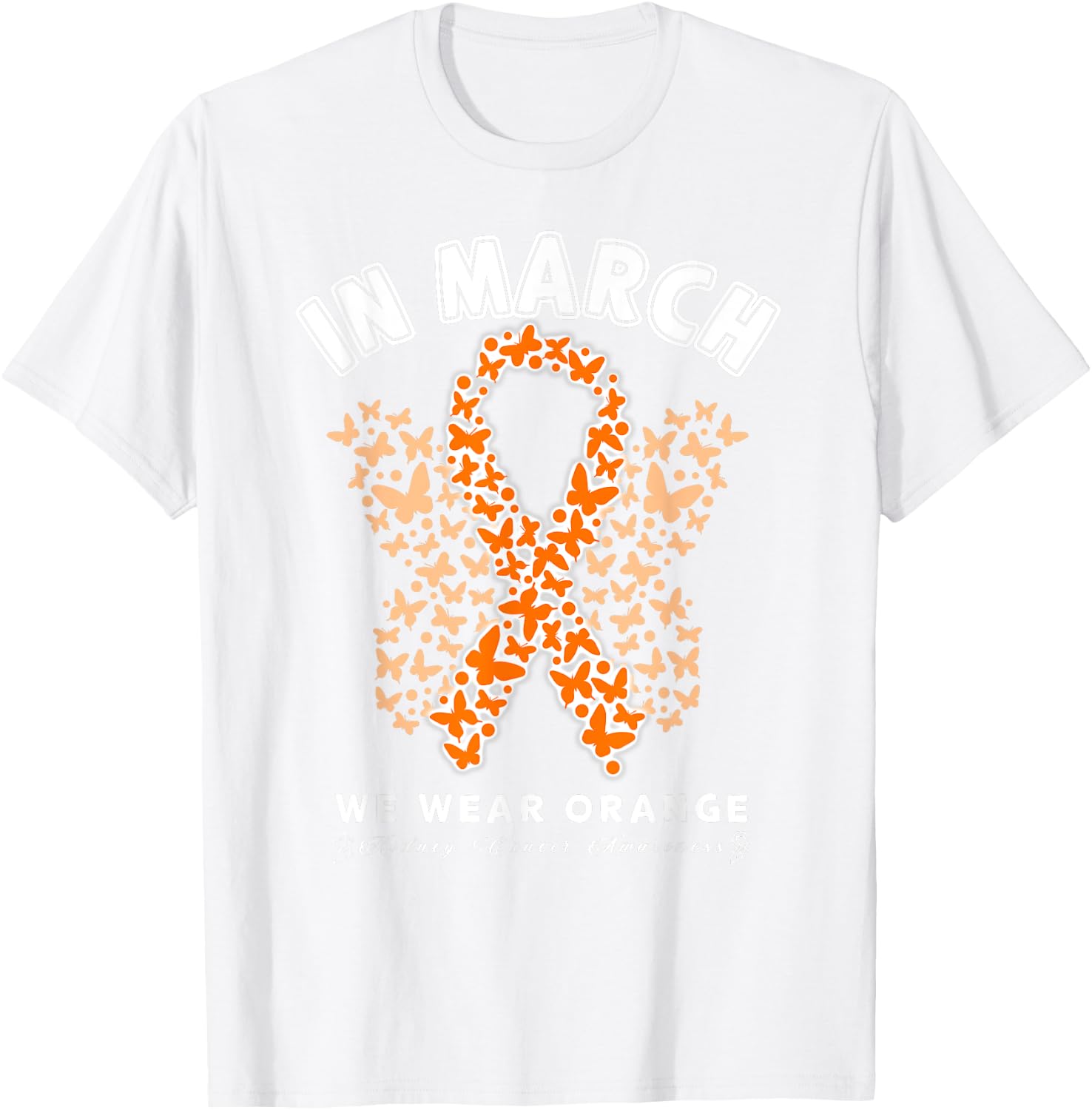 Orange Ribbon Resist the Storm Kidney cancer Awareness T-Shirt - T-Shirt | White