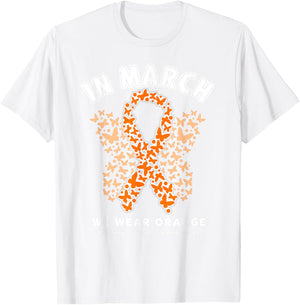 Orange Ribbon Resist the Storm Kidney cancer Awareness T-Shirt - T-Shirt | White