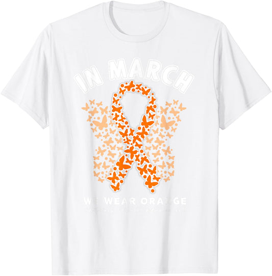 Orange Ribbon Resist the Storm Kidney cancer Awareness T-Shirt - T-Shirt | White