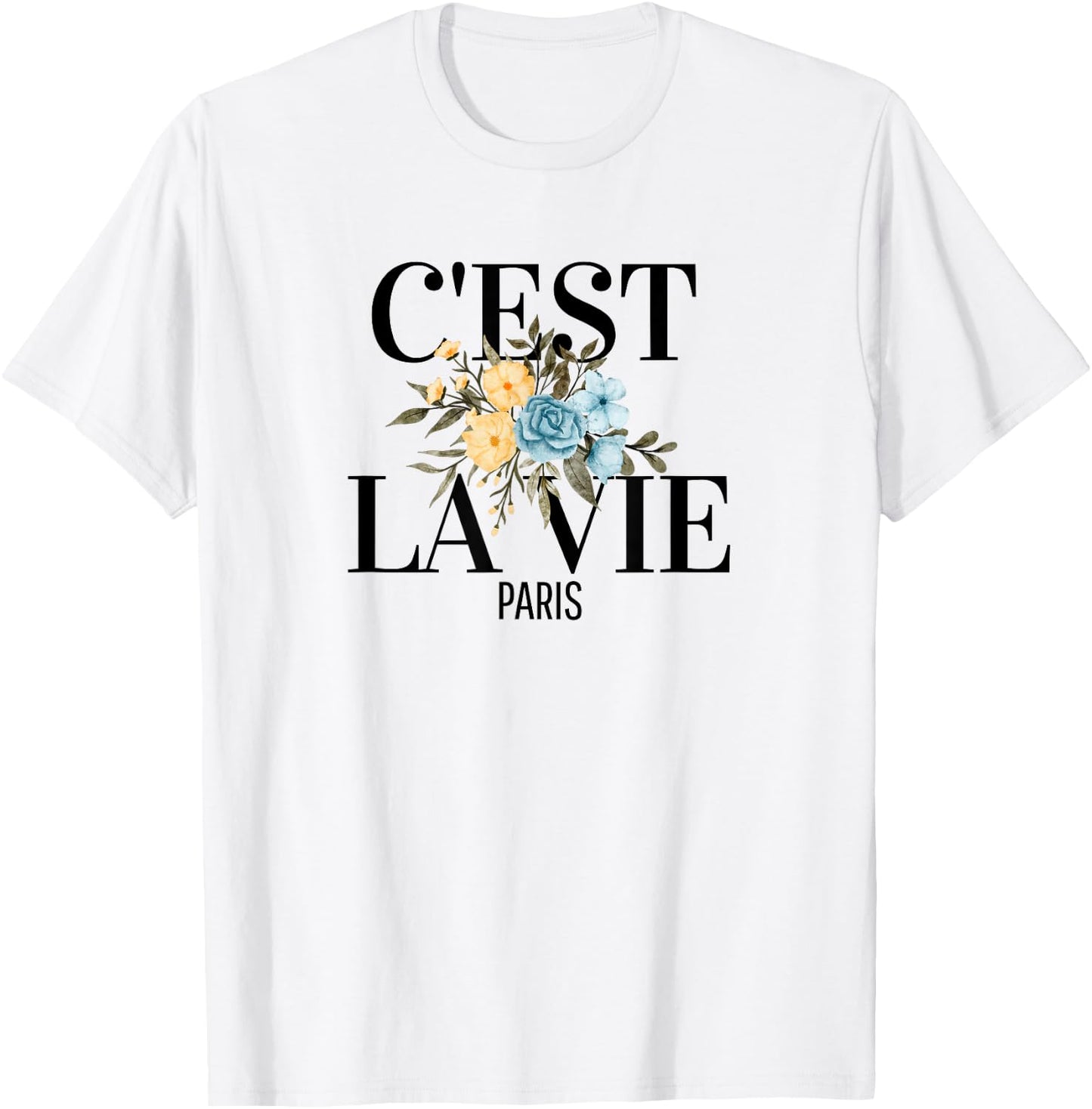 C'est La Vie French Expression Paris Love Wine T-Shirt - T-Shirt | White