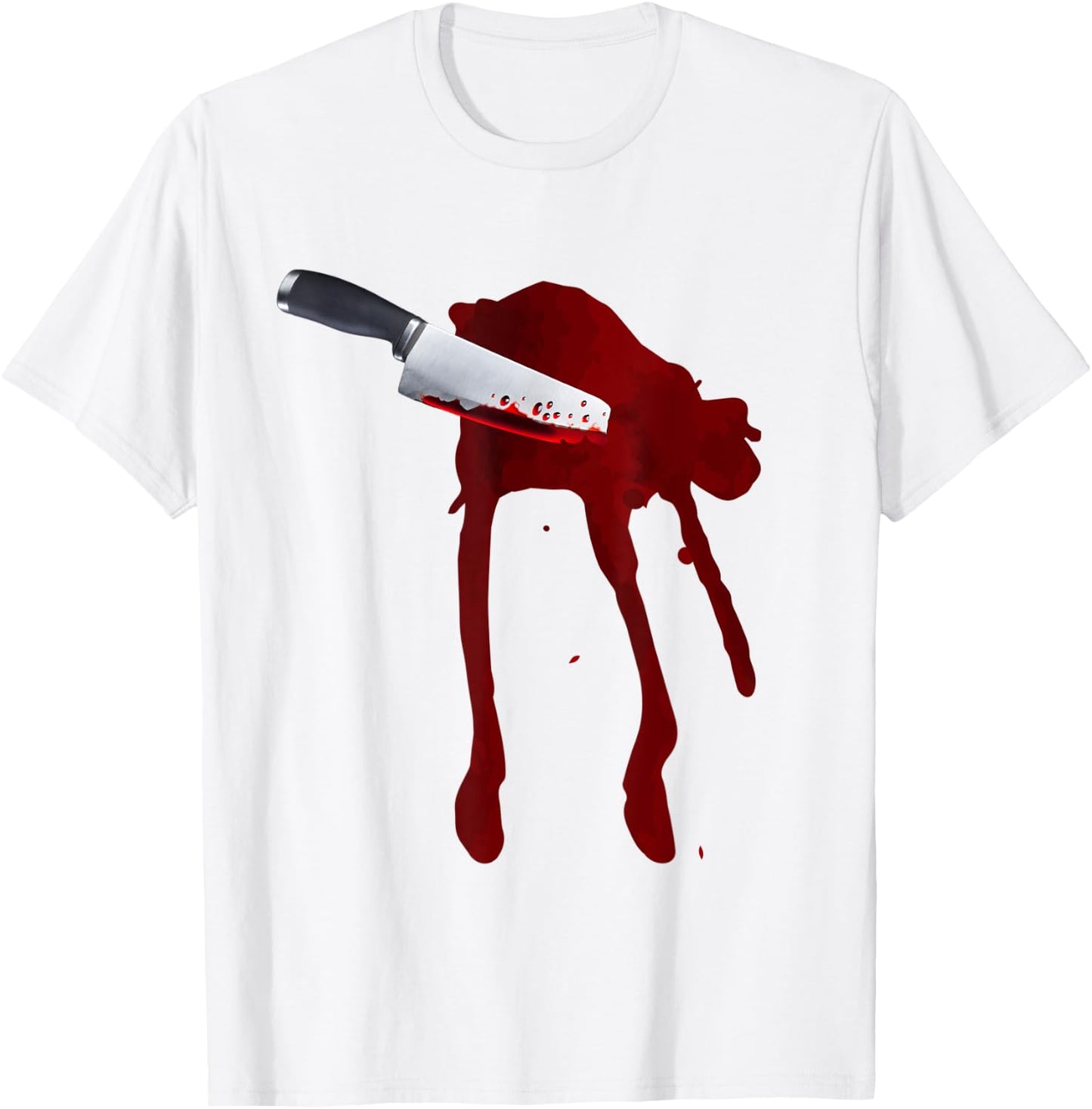 Last Minute Spooky Fake Blood Stab Wound Knife Stain Costume T-Shirt - T-Shirt | White