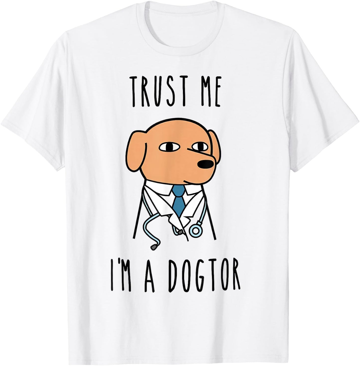 Yosef Trust Me! I'm a Dogtor Adults Grey Small Classic Fit Short Sleeve T-Shirt - T-Shirt | White