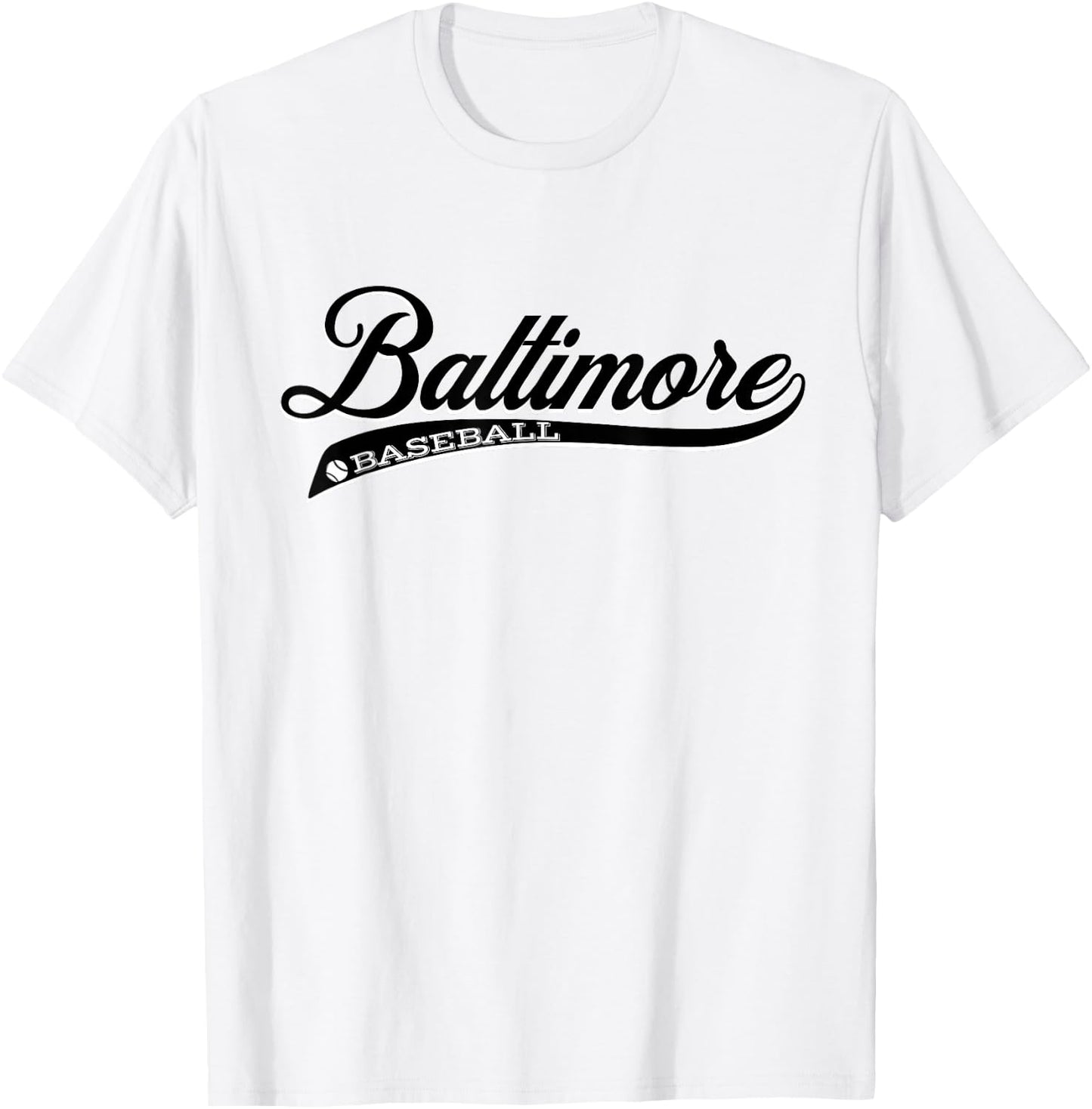 Vintage Retro Baltimore Baseball Classic T-Shirt - T-Shirt | White