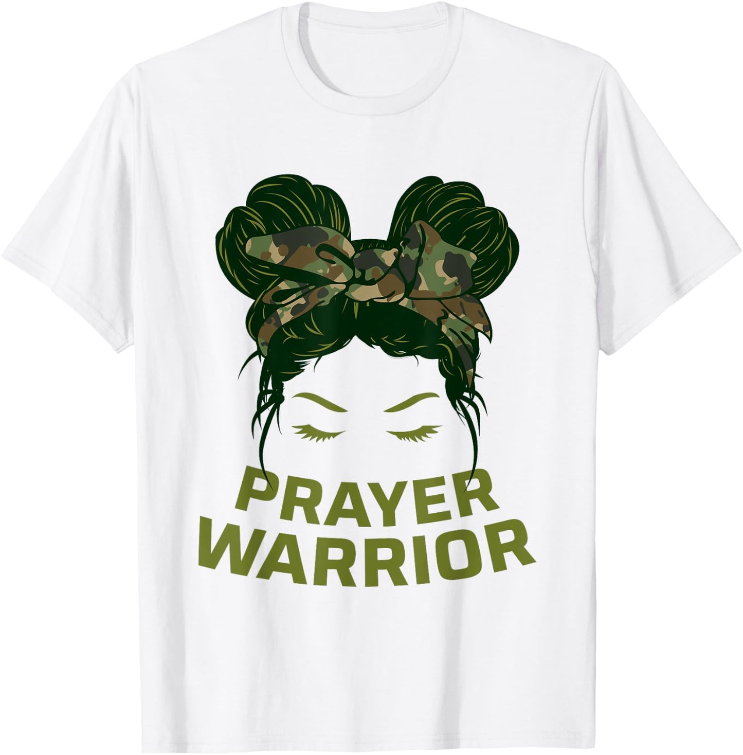 Prayer Warrior Teens Girls Camo Faith God Jesus Christian T-Shirt - T-Shirt | White