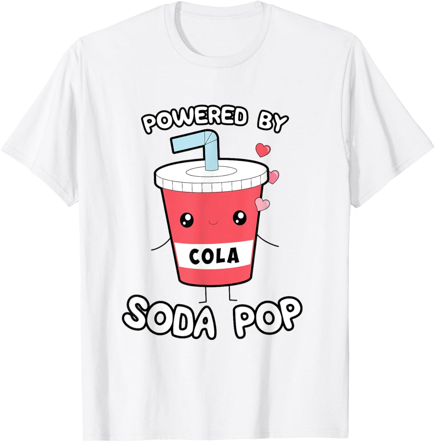 Powered by Soda Pop, Kawaii Cute Otaku Top T-Shirt - T-Shirt | White