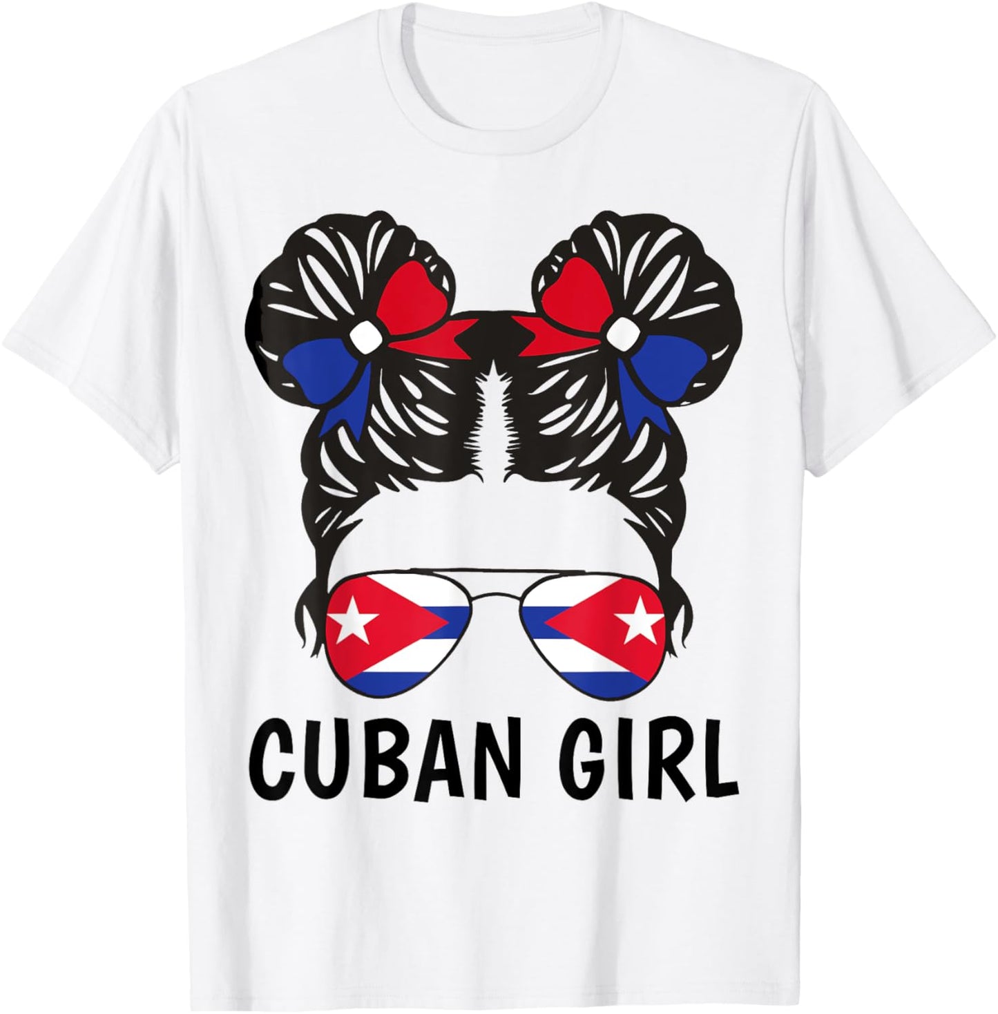 Cuba Flag Cuban Girl Shirt Hispanic Heritage Month Kid Women T-Shirt - T-Shirt | White