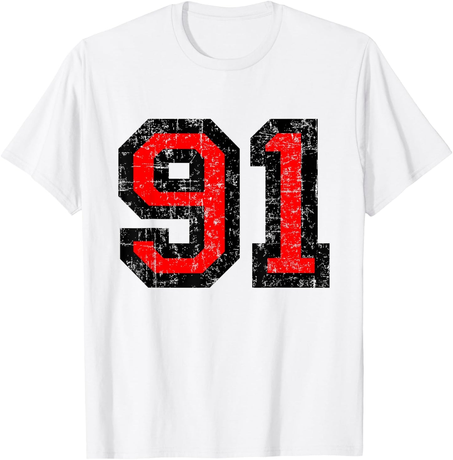Number 91 (Vintage Black/Red) No. 91 T-Shirt - T-Shirt | White