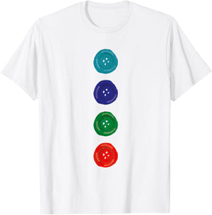 Four Groovy Buttons Blue Cat Funny Halloween Costume Kids T-Shirt - T-Shirt | White