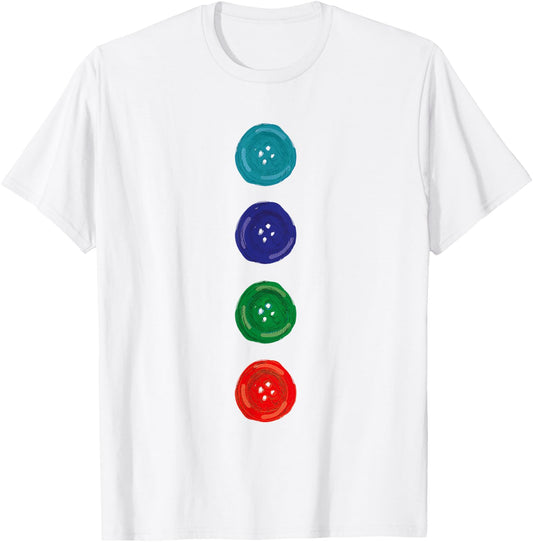 Four Groovy Buttons Blue Cat Funny Halloween Costume Kids T-Shirt - T-Shirt | White