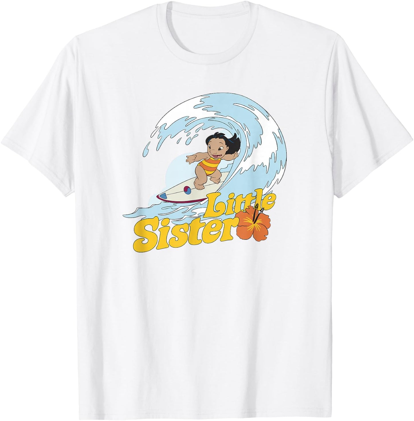 Disney Lilo & Stitch Little Sister Lilo Surfing T-Shirt - T-Shirt | White