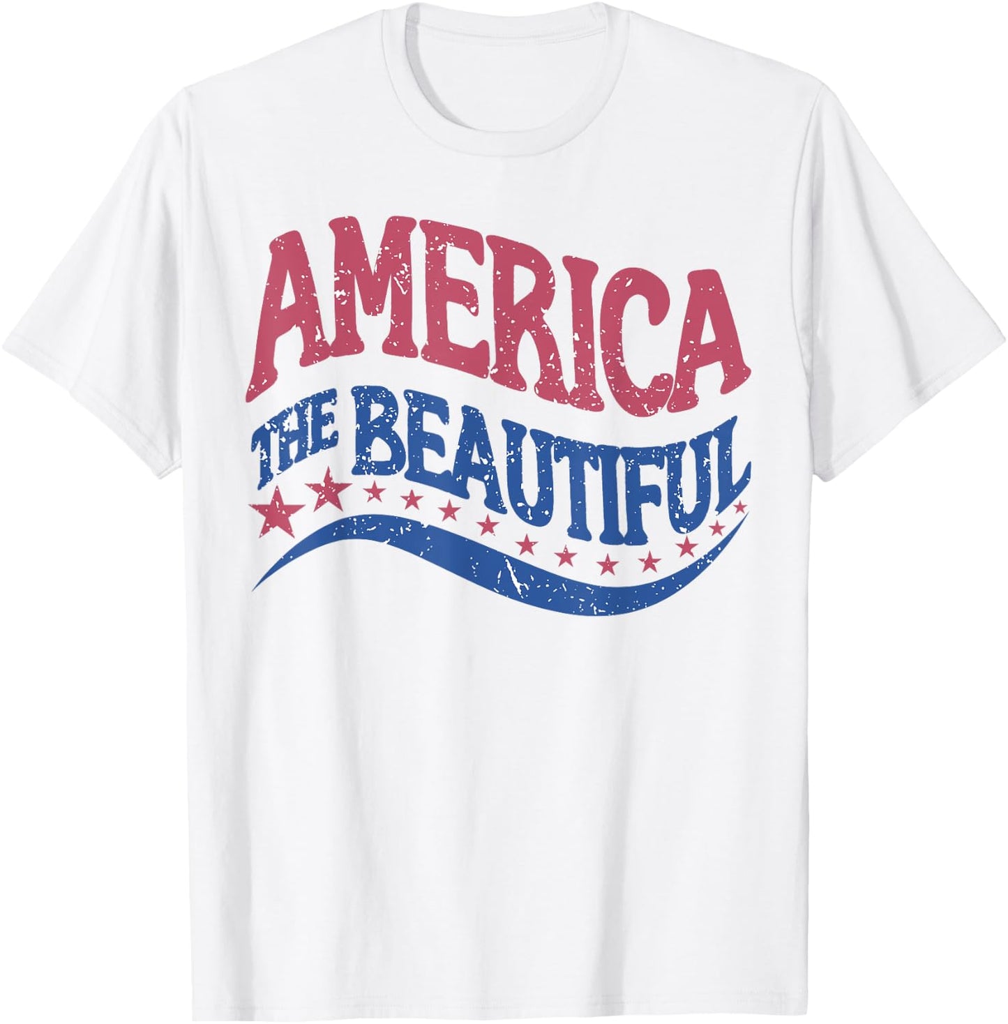 Retro America The Beautiful Vintage American 4th Of July T-Shirt - T-Shirt | White
