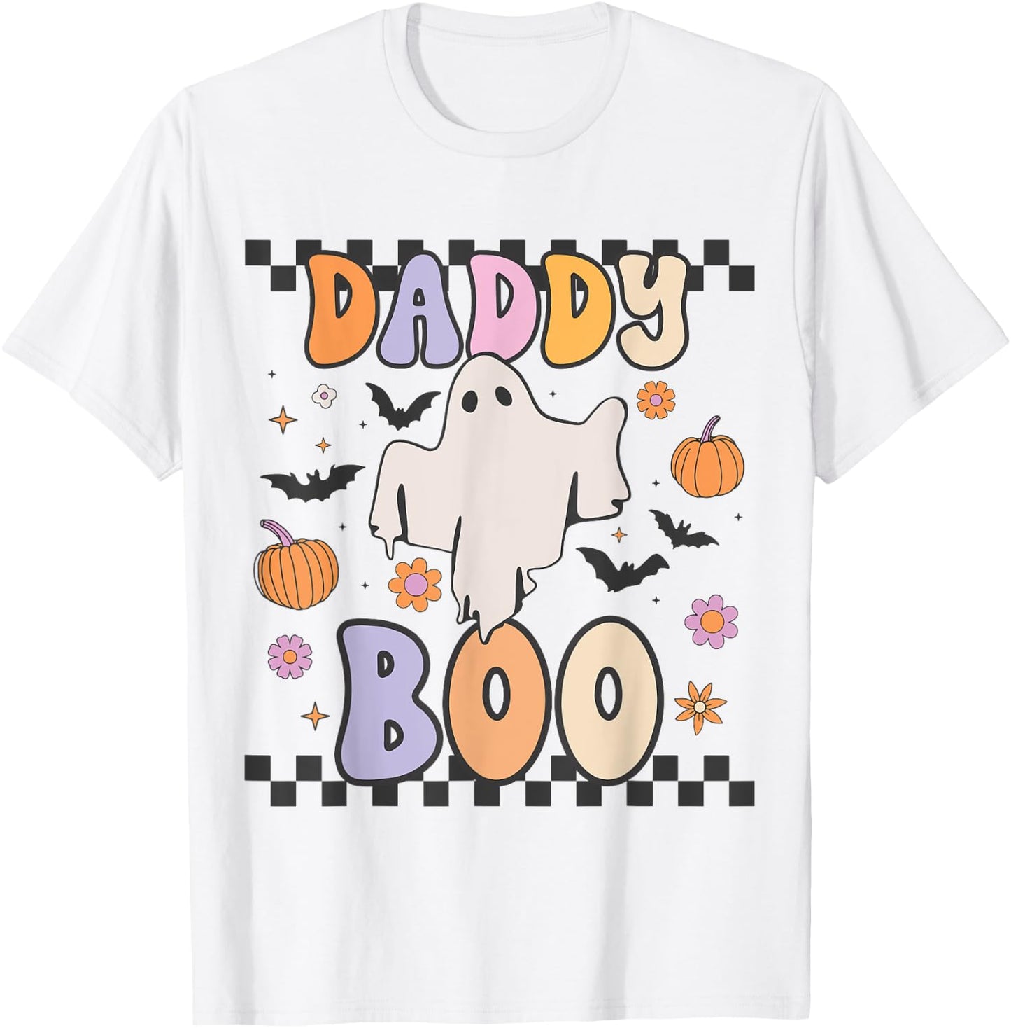 Daddy Boo Cute Retro Groovy Ghost Halloween Family Matching T-Shirt - T-Shirt | White