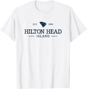 Retro Hilton Head South Carolina Est 1983 Vintage Souvenir T-Shirt - T-Shirt | White