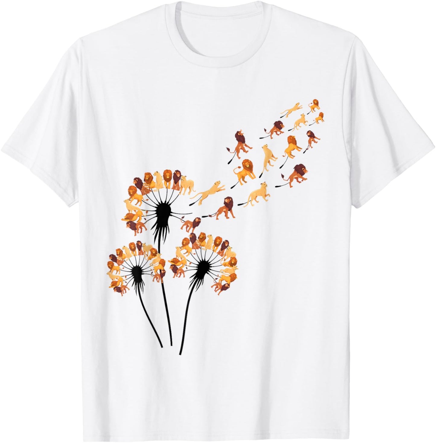 Dandelion Lions Shirt for Lion Lover | Lion T-Shirt - T-Shirt | White