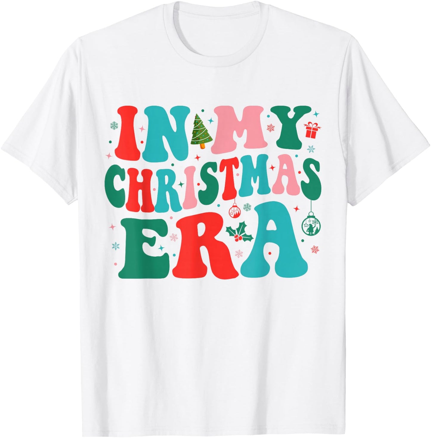 In My Christmas Era Cute Groovy Christmas Holiday Xmas T-Shirt - T-Shirt | White