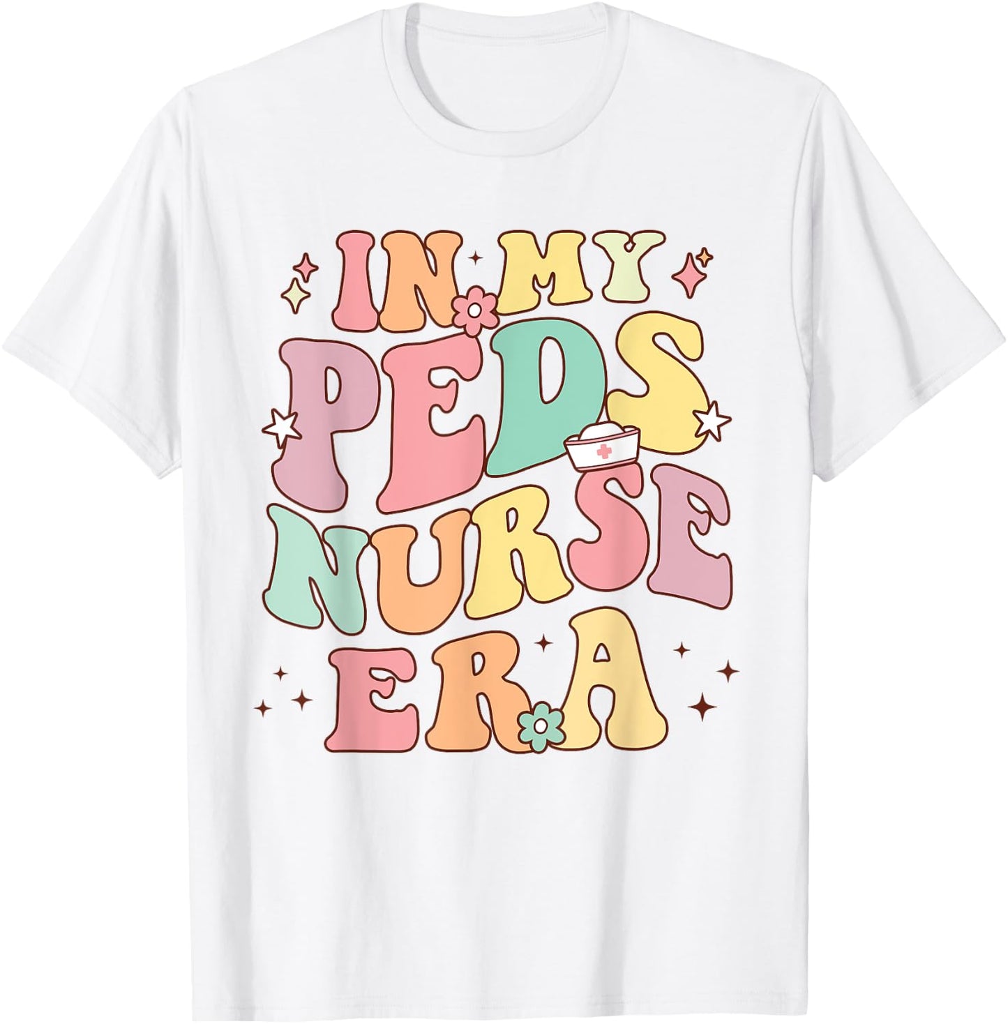 In My PEDS Nurse Era Retro Nurse Appreciation Pediatrician T-Shirt - T-Shirt | White
