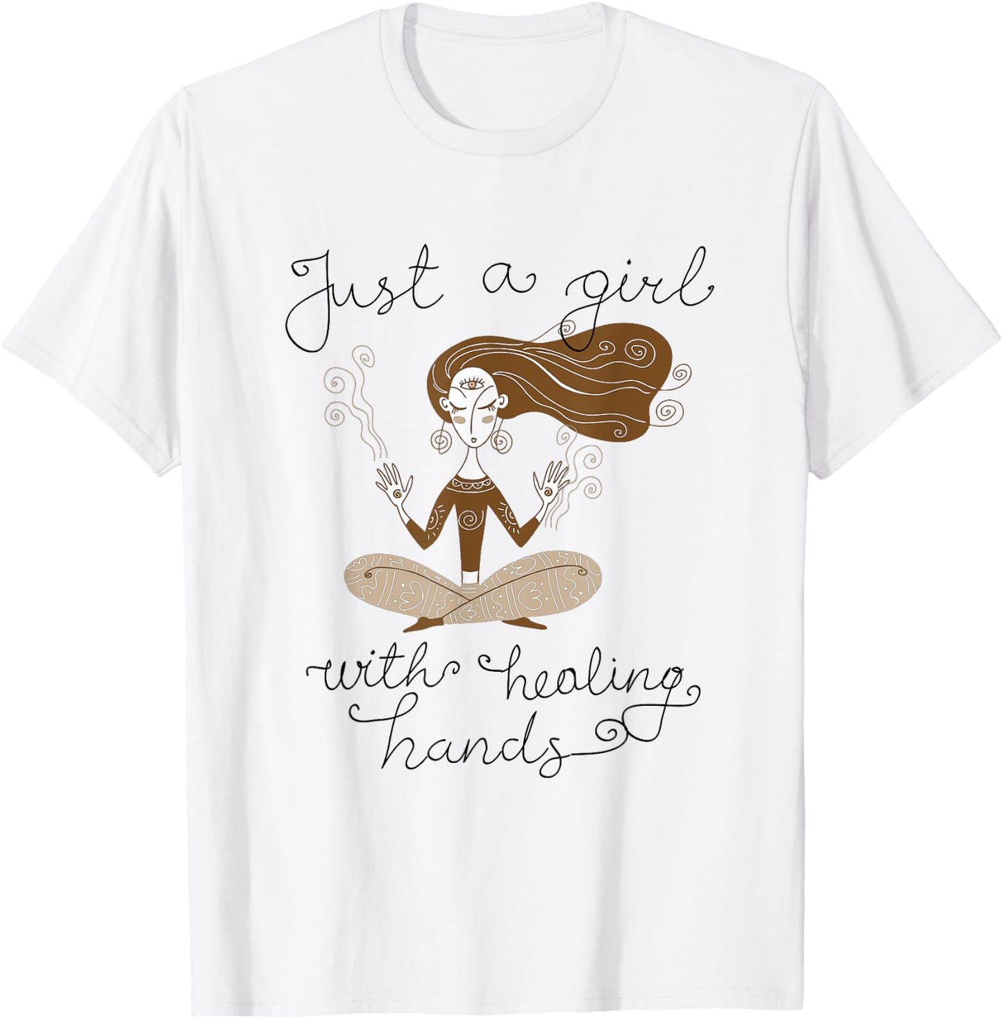 A Girl With Healing Hands Reiki Master Reiki Therapist T-Shirt - T-Shirt | White